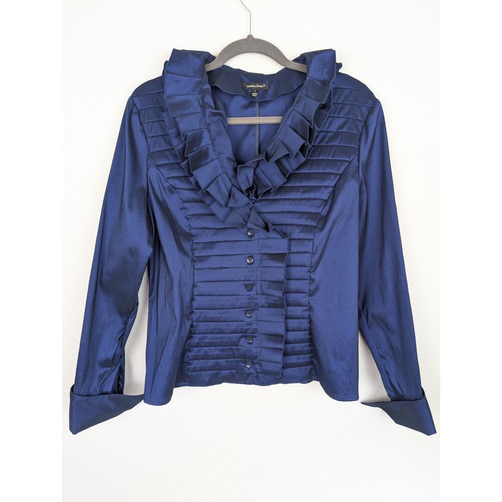 Samuel Dong Blazer Jacket Evening Formal Pleated … - image 1